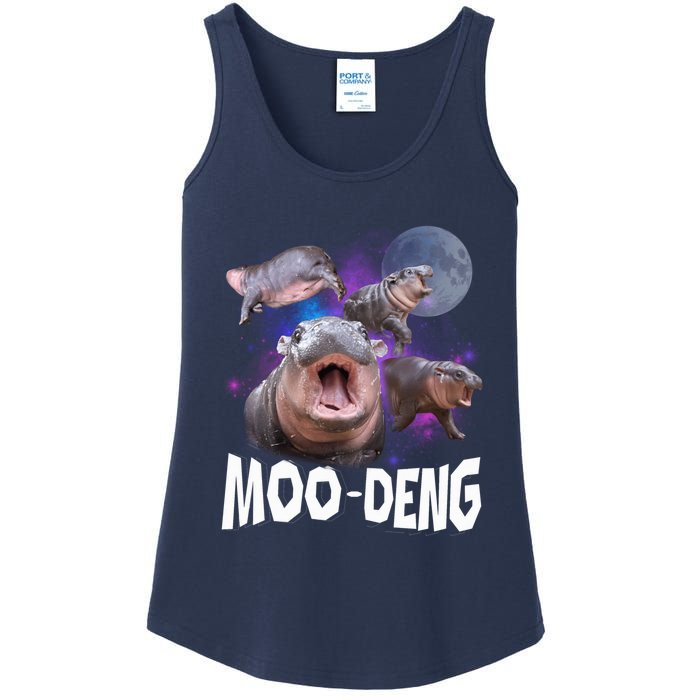 Famous Baby Pygmy Hippo Moo Deng Funny For Animal Lover Ladies Essential Tank