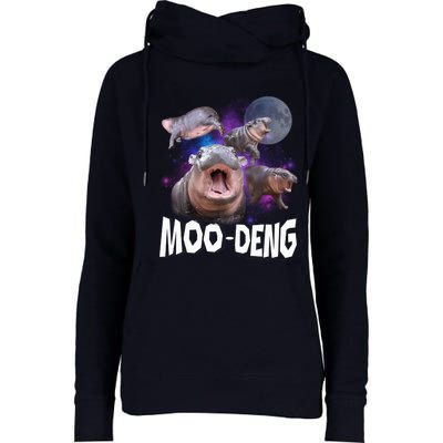 Famous Baby Pygmy Hippo Moo Deng Funny For Animal Lover Womens Funnel Neck Pullover Hood