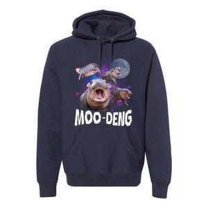 Famous Baby Pygmy Hippo Moo Deng Funny For Animal Lover Premium Hoodie