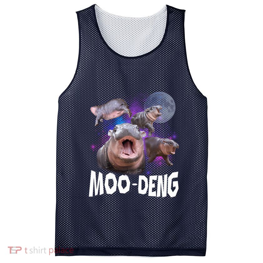 Famous Baby Pygmy Hippo Moo Deng Funny For Animal Lover Mesh Reversible Basketball Jersey Tank