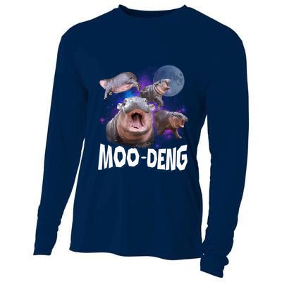 Famous Baby Pygmy Hippo Moo Deng Funny For Animal Lover Cooling Performance Long Sleeve Crew