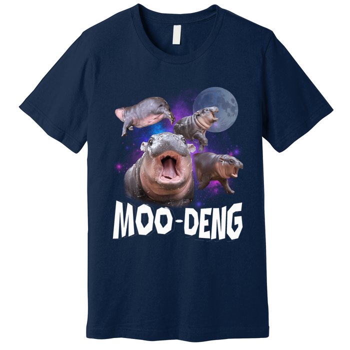 Famous Baby Pygmy Hippo Moo Deng Funny For Animal Lover Premium T-Shirt