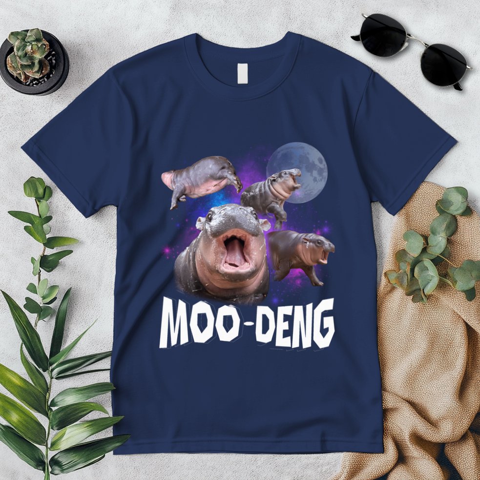 Famous Baby Pygmy Hippo Moo Deng Funny For Animal Lover Premium T-Shirt