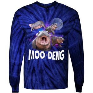 Famous Baby Pygmy Hippo Moo Deng Funny For Animal Lover Tie-Dye Long Sleeve Shirt