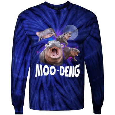 Famous Baby Pygmy Hippo Moo Deng Funny For Animal Lover Tie-Dye Long Sleeve Shirt