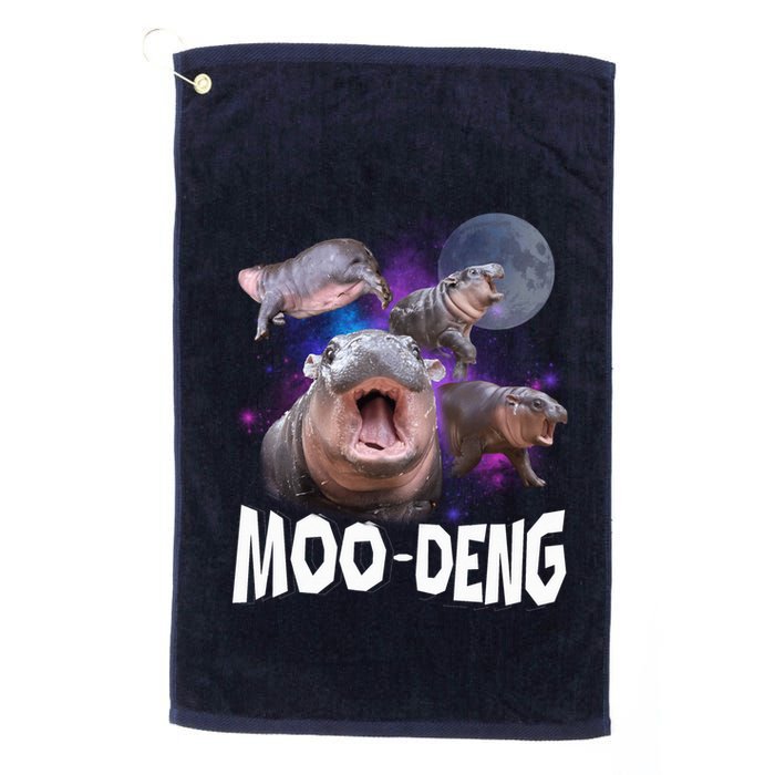 Famous Baby Pygmy Hippo Moo Deng Funny For Animal Lover Golf Towel