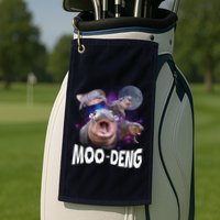 Famous Baby Pygmy Hippo Moo Deng Funny For Animal Lover Golf Towel