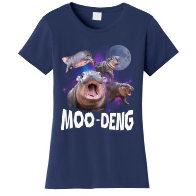 Famous Baby Pygmy Hippo Moo Deng Funny For Animal Lover Women's T-Shirt