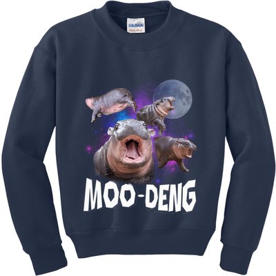 Famous Baby Pygmy Hippo Moo Deng Funny For Animal Lover Kids Sweatshirt