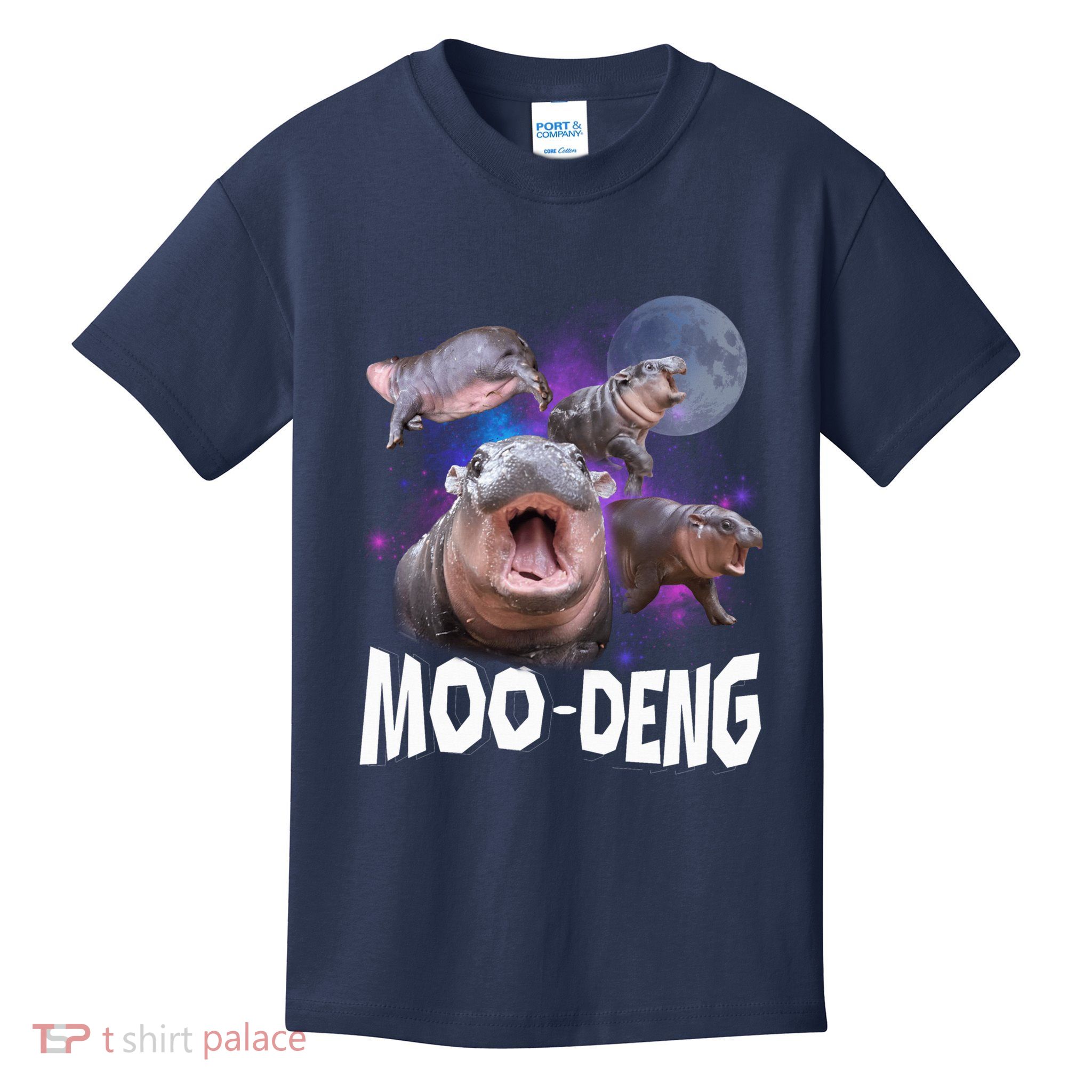 Famous Baby Pygmy Hippo Moo Deng Funny For Animal Lover Kids T-Shirt
