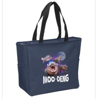 Famous Baby Pygmy Hippo Moo Deng Funny For Animal Lover Zip Tote Bag