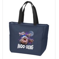 Famous Baby Pygmy Hippo Moo Deng Funny For Animal Lover Zip Tote Bag