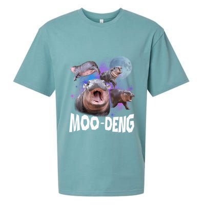 Famous Baby Pygmy Hippo Moo Deng Funny For Animal Lover Sueded Cloud Jersey T-Shirt