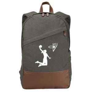 Female Basketball Player Cotton Canvas Backpack