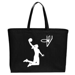 Female Basketball Player Cotton Canvas Jumbo Tote