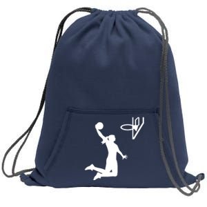 Female Basketball Player Sweatshirt Cinch Pack Bag