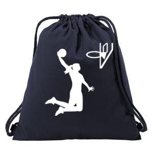 Female Basketball Player Drawstring Bag