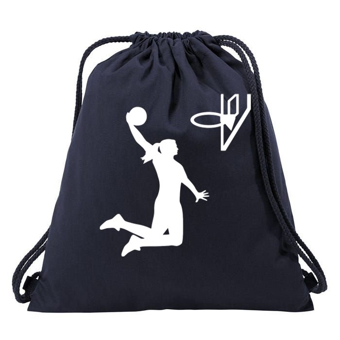 Female Basketball Player Drawstring Bag