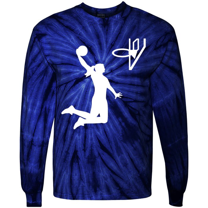 Female Basketball Player Tie-Dye Long Sleeve Shirt