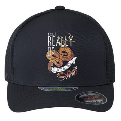 Funny Ball Python With Corn Hognose Carpet Snake Reptile Flexfit Unipanel Trucker Cap