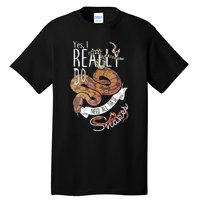 Funny Ball Python With Corn Hognose Carpet Snake Reptile Tall T-Shirt