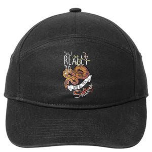 Funny Ball Python With Corn Hognose Carpet Snake Reptile 7-Panel Snapback Hat