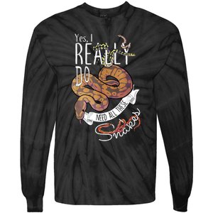 Funny Ball Python With Corn Hognose Carpet Snake Reptile Tie-Dye Long Sleeve Shirt