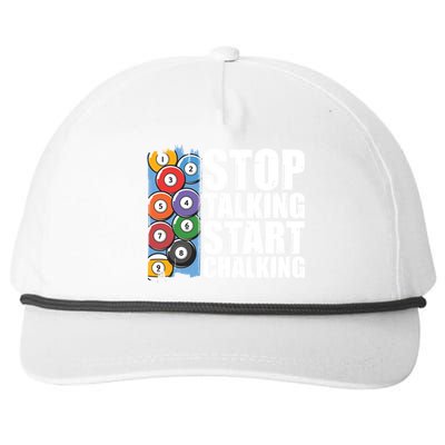 Funny Billiard Pool Cue Player Gift Stop Talking Start Chalking Cool Gift Snapback Five-Panel Rope Hat