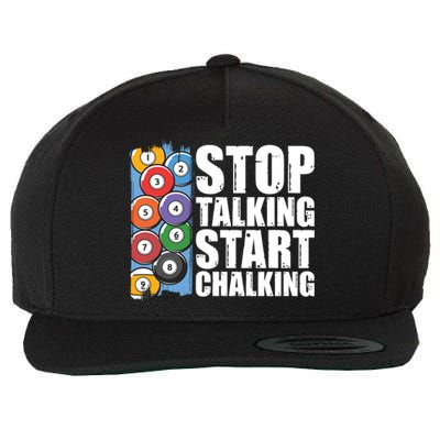 Funny Billiard Pool Cue Player Gift Stop Talking Start Chalking Cool Gift Wool Snapback Cap