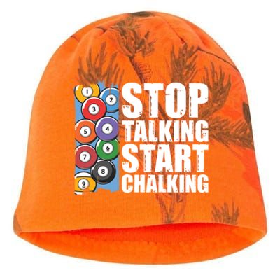 Funny Billiard Pool Cue Player Gift Stop Talking Start Chalking Cool Gift Kati - Camo Knit Beanie