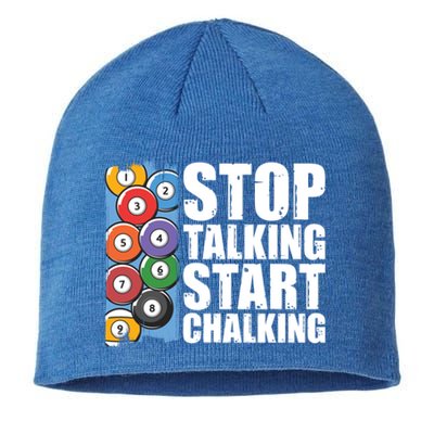 Funny Billiard Pool Cue Player Gift Stop Talking Start Chalking Cool Gift Sustainable Beanie