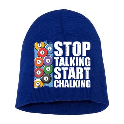 Funny Billiard Pool Cue Player Gift Stop Talking Start Chalking Cool Gift Short Acrylic Beanie