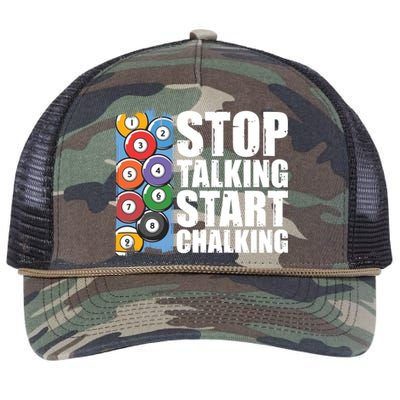 Funny Billiard Pool Cue Player Gift Stop Talking Start Chalking Cool Gift Retro Rope Trucker Hat Cap