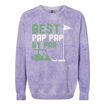 Funny Best Pap Pap By Par FatherS Day Golf Lover Golfer Colorblast Crewneck Sweatshirt