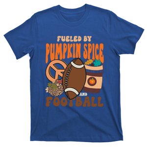 Fueled By Pumpkin Spice And Football Fall Season Thanksgiving Meaningful Gift T-Shirt