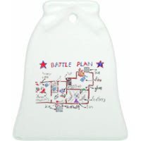 Funny Battle Plan Christmas Home Hand Dawn Alone Xmas Ceramic Bell Ornament