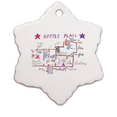 Funny Battle Plan Christmas Home Hand Dawn Alone Xmas Ceramic Star Ornament