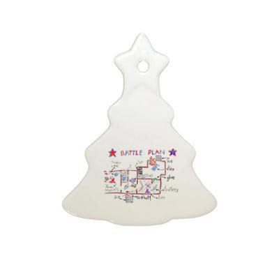 Funny Battle Plan Christmas Home Hand Dawn Alone Xmas Ceramic Tree Ornament