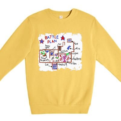 Funny Battle Plan Christmas Home Hand Dawn Alone Xmas Premium Crewneck Sweatshirt