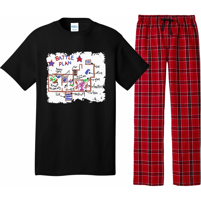 Funny Battle Plan Christmas Home Hand Dawn Alone Xmas Pajama Set