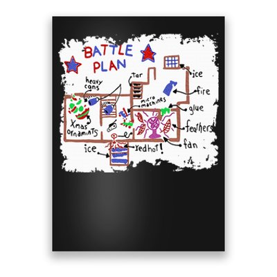 Funny Battle Plan Christmas Home Hand Dawn Alone Xmas Poster