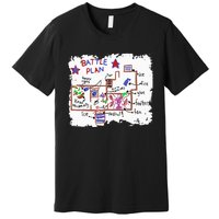 Funny Battle Plan Christmas Home Hand Dawn Alone Xmas Premium T-Shirt