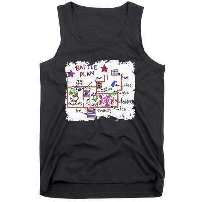 Funny Battle Plan Christmas Home Hand Dawn Alone Xmas Tank Top