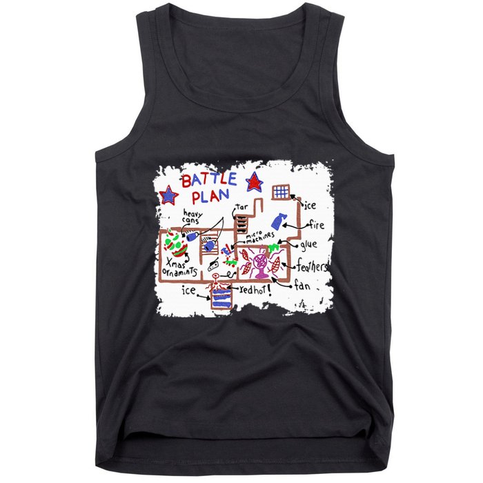 Funny Battle Plan Christmas Home Hand Dawn Alone Xmas Tank Top