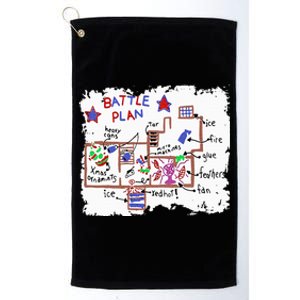 Funny Battle Plan Christmas Home Hand Dawn Alone Xmas Platinum Collection Golf Towel