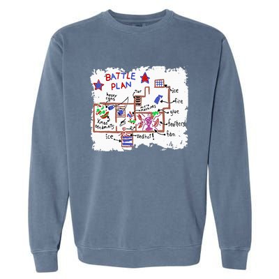 Funny Battle Plan Christmas Home Hand Dawn Alone Xmas Garment-Dyed Sweatshirt