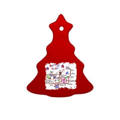 Funny Battle Plan Christmas Home Hand Dawn Alone Xmas Ceramic Tree Ornament