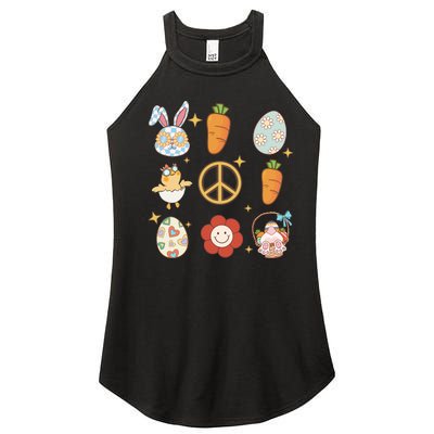 Funny Bunny Peace Floral Egg Women’s Perfect Tri Rocker Tank