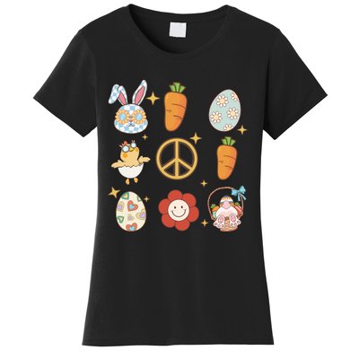 Funny Bunny Peace Floral Egg Women's T-Shirt