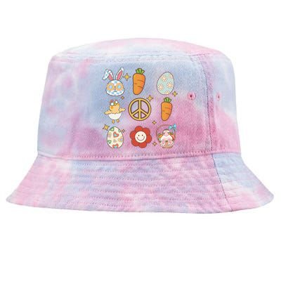 Funny Bunny Peace Floral Egg Tie-Dyed Bucket Hat